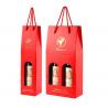 China 750ml Christmas 2 Bottle Kraft Cardboard Wine Box With Hot Stamp LOGO wholesale