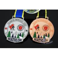 China Sublimated Ribbon Custom Sports Medals Athletics Medals For Canada Sports Skiing Events on sale
