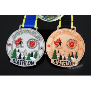 China Sublimated Ribbon Custom Sports Medals Athletics Medals For Canada Sports Skiing Events wholesale