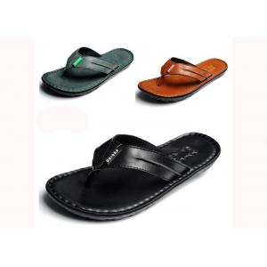 Flip Flop Mens Leather Slippers Customized Summer Mens Designer Slip On Shoes