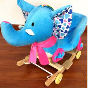 China Cute Plush Rocking Elephent Animal Toys With Music For Children Riding On supplier