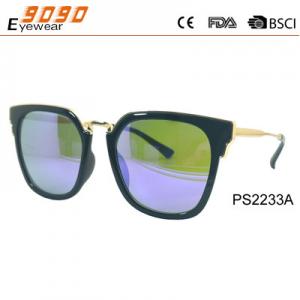 China 2018 fashion sunglasses with 100% UV protection lens, made of metal in the temple supplier