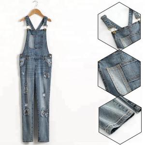 Custom Logo Teen Girls Denim Clothes Adjustable Strap Denim Fabric Overalls