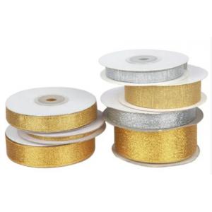 Single Faced Gold And Silver Christmas Tree Ribbon  For Bow Packing Decoration
