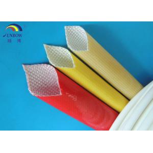 China Oil Resistant Benzene Resistant Braided Fiberglass Sleeve with Polyurethane Saturated supplier