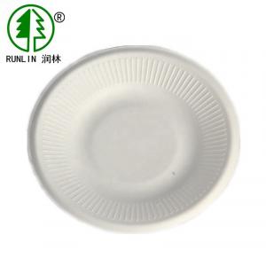 China 5 Inch Plant Fiber Compostable Appetizer Plates White Round Dishes Pulp Molding supplier