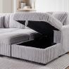 China Sofá seccional con cama extraíble y silla de almacenamiento con puerto de carga USB, tela gris de corduroy wholesale