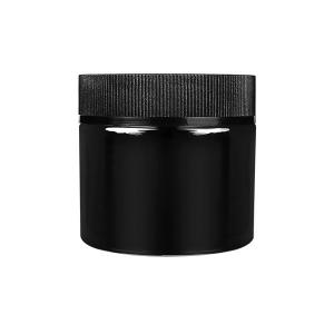 Black Flower Uv Glass Jar Custom Container Childproof Smell Proof Glass Jar