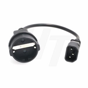 China UPS PDU Power Cord Cable Adapter 3 Prong IEC320 C14 to Euro Schuko Socket 16A 250V on sale