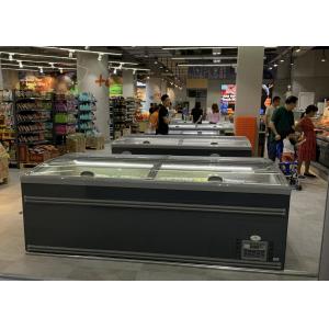 China Supermarket No Frost Island Freezers Large Glass Door Chest Display Freezer supplier