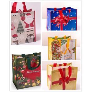 Christmas promotional PP nonwoven woven shopping tote Bag eco reusable gift bags xmas
