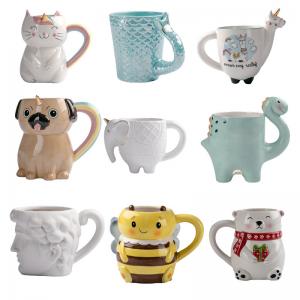 Custom Ceramic mugs, Hand painted 3D Animal Ceramic Coffee mug cup at any shape & size