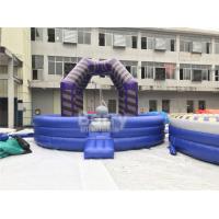 China Last Man Standing Inflatable Interactive Games , Purple Outdoor Playground Equipment Wrecking Ball Game on sale