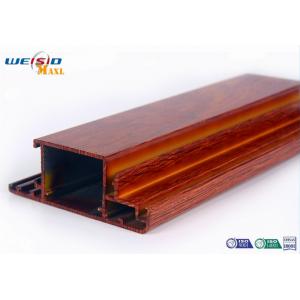 Wood Grain Surface AA6063 T5 Aluminium Extrusions Profiles For Door / Windows