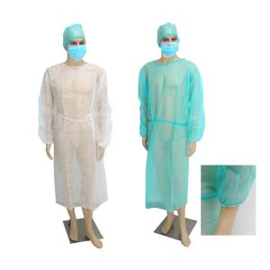 China Vestido quirúrgico disponible azul del aislamiento con el material de los PP PE supplier