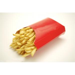 Take Out Paper Box Packaging , Glossy Red  French Fries Paper Box