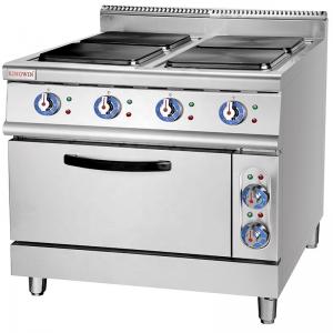 China 380V-415V Voltage Electric Commercial Cooking Range with Square Hot Plate and Oven supplier