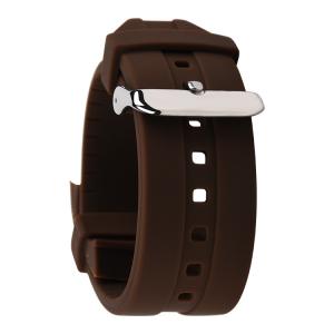 China SHX Replacement Rubber Watch Strap , 24mm Brown Silicone Watch Band supplier