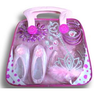 China Princess set for little girls with pink ballet shoes, nailplate,crown supplier