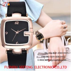 China WHOLESALE PU STRAP ALLOY CASE QUARTZ WATCHES SQUARE CASE wholesale