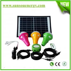 High quality mini solar lighting kits with phone charger, 3 bulb lights, remote controller for hot selling
