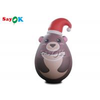 China Custom Portable Pvc Sealed Gray Inflatable Teddy Bear With Xmas Hat Advertising on sale