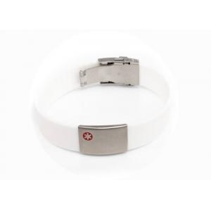 China Ruochu Silicone Medical ID Bracelets / QR Code Medical Alert Bracelet With Engraved Plate supplier