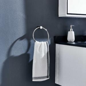 Barra de toalha lustrada moderna 304 de aço inoxidável do OEM Chrome de 6,6 anéis de toalha do banheiro da polegada