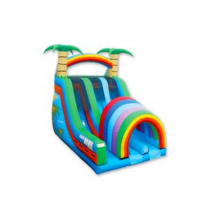 China Water Park Paradise Inflatable Slip And Slide , Dual Lanes Kids Blow Up Water Slide supplier