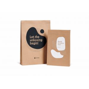 China Biodegradable 180g Brown Kraft Paper Envelope Bag 3D Mock Up With Sticker supplier