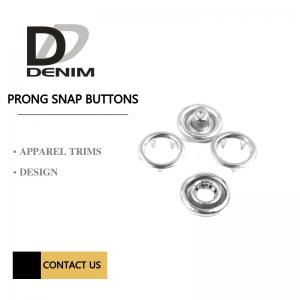 Silver Ring Clothing Snap Buttons with Pearl / Metal Face Nickel Free