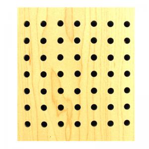 Music Room Perforated Wood Acoustic Panels Sound Absorption Polyester Fiber Wall Board