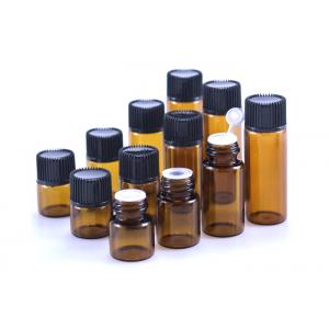 China 1ml 2ml 3ml 5ml Essential Oil Glass Bottle Amber Glass Vial With Plug supplier
