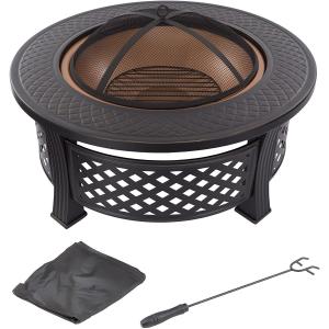 China Wood Burning Barrel Modern Wood Burning Fire Pit With Spark Screen Wood Pole supplier