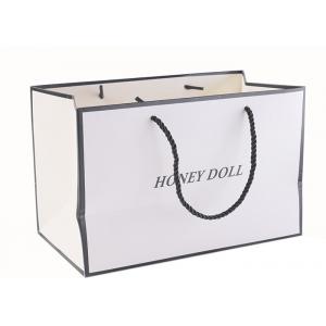 OEM / ODM White Merchandise Bags , Biodegradable Paper Carrier Bags With Logo