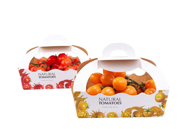 Cajas de empaquetado de la fruta y verdura de CMYK con barnizar la impresión de grabación en relieve