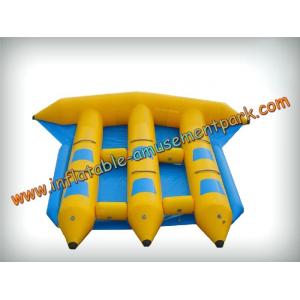 Funny 6 Persons Yellow Inflatable Boat Toys 0.9mm Pvc Tarpaulin