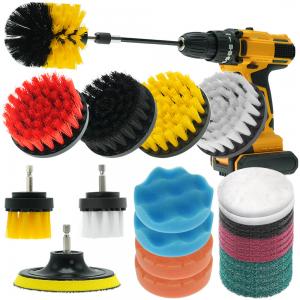 Polypropylene Hair Drill Brush Attachments Set Yellow 25pcs