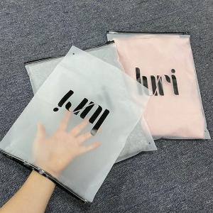Customized White Matte Frosted Peva Zipper Slider Plastic Bags Waterproof With Your Logo For Clothing Hoodies Packaging