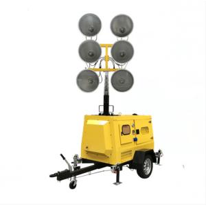 Hydraulic Lifting Mobile Light Tower , IP54 6*1000W Metal Halide Lamp