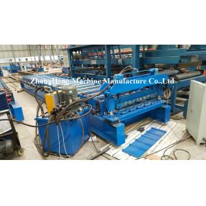 China Metal Roofing Tile Roll Forming Machine With Adjustable Feeding Table And Precutter supplier