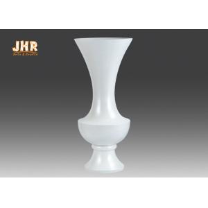 China Wide Mouth Glossy White Fiberglass Planters Floor Vases For Artificial Flowers wholesale