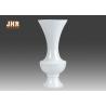 China Wide Mouth Glossy White Fiberglass Planters Floor Vases For Artificial Flowers wholesale