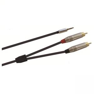 3.5mm Male To Dual RCA Male Y Audio Cable Black Various Cable Length