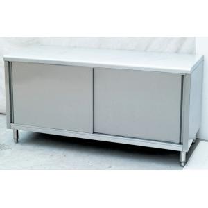 Enclosed Restaurant Stainless Steel Work Table With Slided Door , 1600x600x800mm