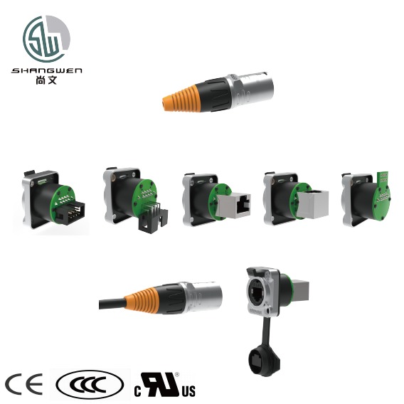 Outdoor Waterproof IP65 CAT5E 8P RJ45 Panel Mount Ethernet Network Cable Plug RJ45 Interface Socket Connector Connector