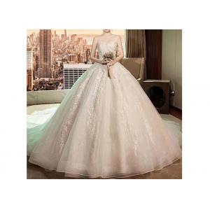 Luxury Long Tail Bridal Gown Lace Sweetheart Breast Wedding Dress