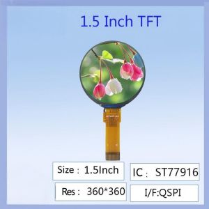 China 1.5 Inch TFT Round Display - 360x360 Resolution, ST77916 Driver | IPS Colorful Circular LCD Screen for Smart Devices wholesale