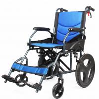 China Solid Rear Wheel Manual Aluminium Folding Wheelchair With Fixed Armrest on sale