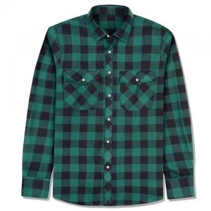 China                  Fashion Couple Men′s Flannel Checked Shirt Buckle Ordinary Fitted Long-Sleeved Casual Shirt Pure Cotton              supplier